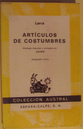 larra, articulos de costumbres