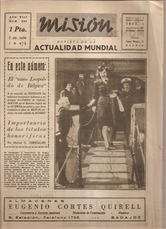 MISIÓN AÑO VIII, NÚM. 299, 7 de julio 1945