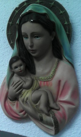 virgen y niño escayola