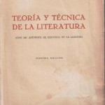 TEORIA Y TECNICA DE LA LITERATURA